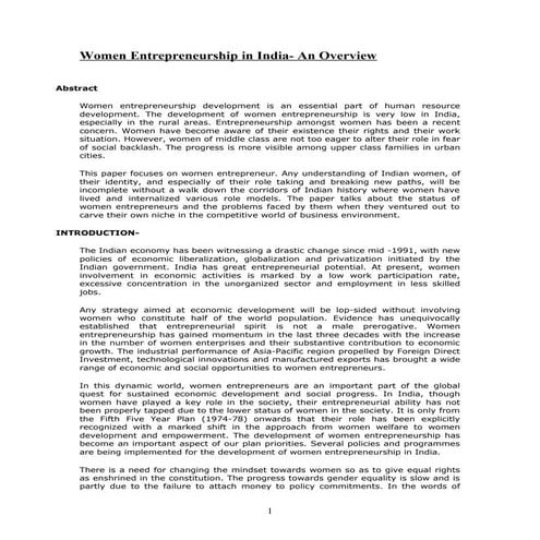 Women entrepreneurship in india