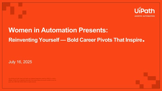 Women in Automation Presents: Reinventing Yourself — Bold Career Pivots That ...