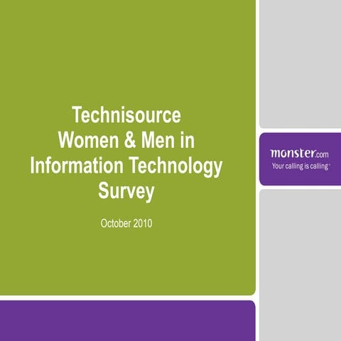 Technisource Women in IT Careers Survey - Monster.com