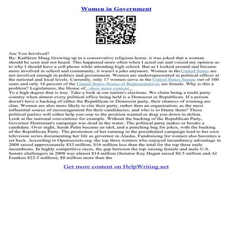 Women In Politics Essay