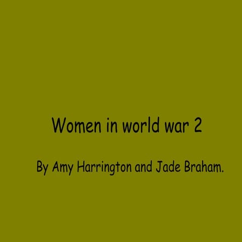 Women in World War II