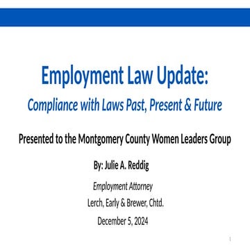 Employment Law Update: Women Leaders Group