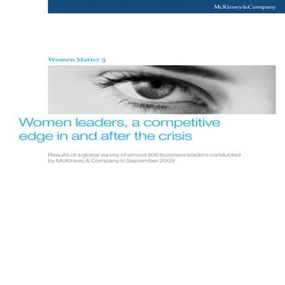  Women leaders, a competitive edge ...