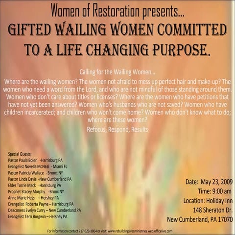 Women Of Restoration 2009 Speakers