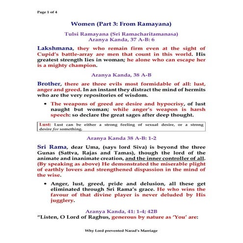 Women (p3 r 2) lord rama-narada
