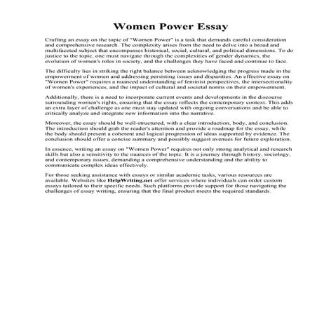 Women Power Essay