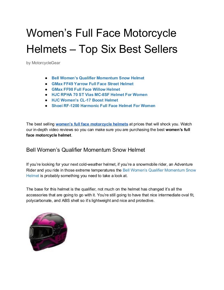 Women S Full Face Motorcycle Helmet