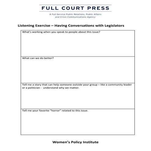 Women's policy institute   handouts for sharing