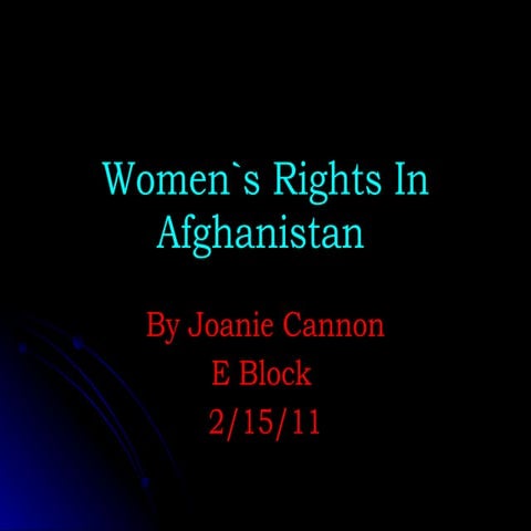 Women`S Rights In Afghanistan | PPT