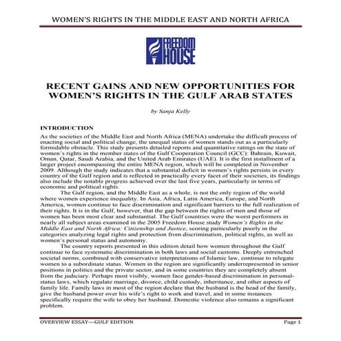 Women's rights in the middle east and noth africa, gulf edition | PDF