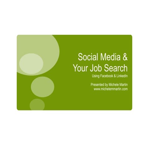 Using LinkedIn and Facebook for Job Search
