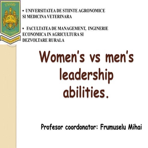 Women's vs men's leadership abilities