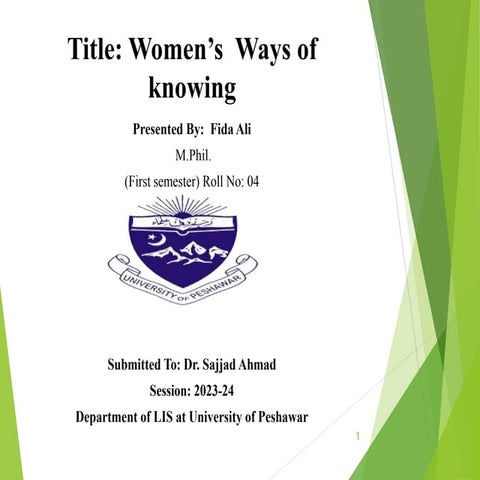 Women’s  Ways of knowing