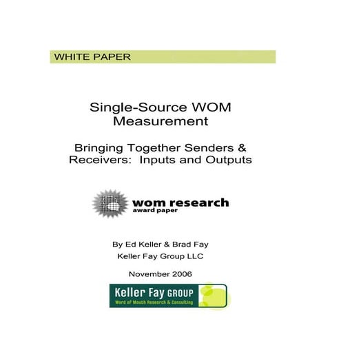 Single Source WOM Measurement