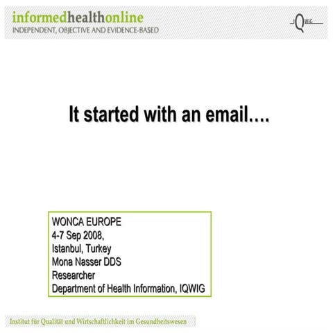 Introduction to the Cochrane Collaboration in Middle East (WONCA)