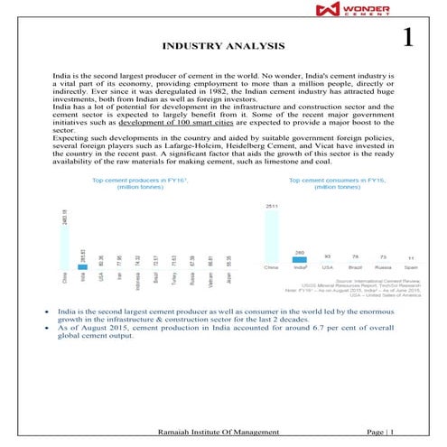Overview on indian Cement Industry | PDF