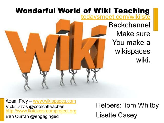 Wonderful world of wiki teaching   2012 edition