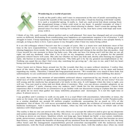 Wondering in a world of parents