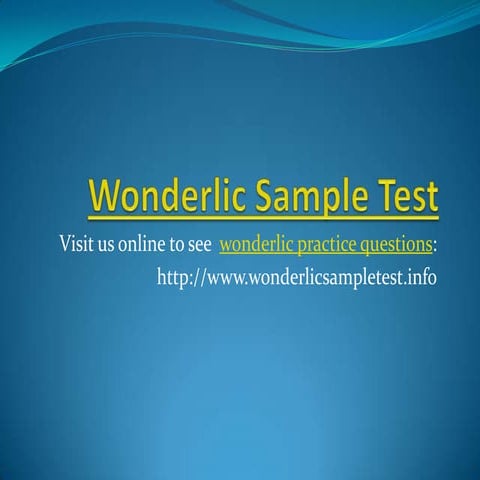 Wonderlic sample test