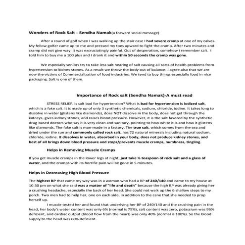 Wonders of sendha namak, Importance of rock salt 