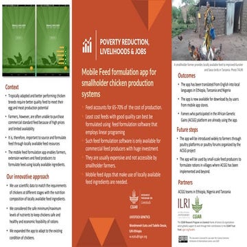 Mobile Feed formulation app for smallholder chicken production systems