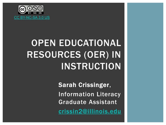 Guest Lecture on OER in Instruction