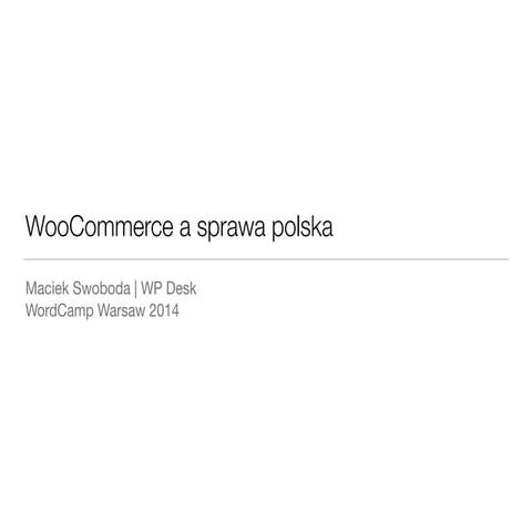 WooCommerce a sprawa polska