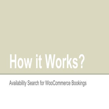 WooCommerce Bookings : Availability Search Widget