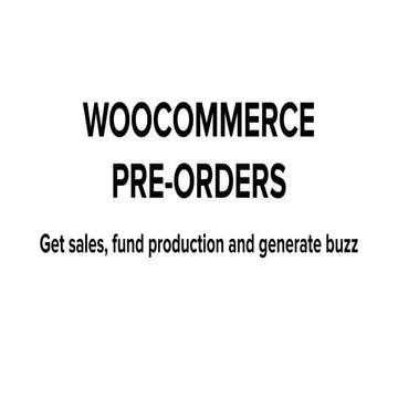WooCommerce Pre Orders