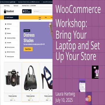 WooCommerce  Workshop: Bring Your Laptop