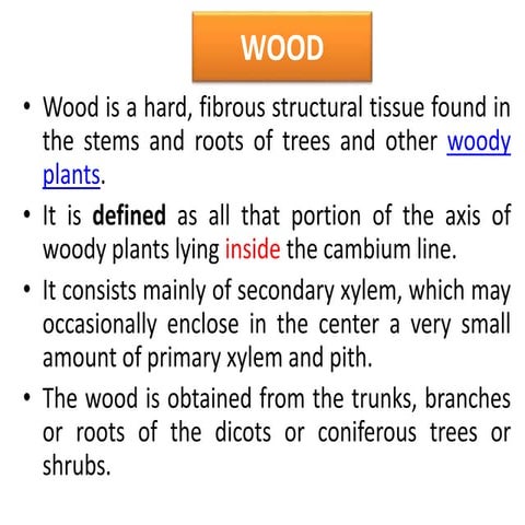WOOD CHEMICAL COMPONENTS