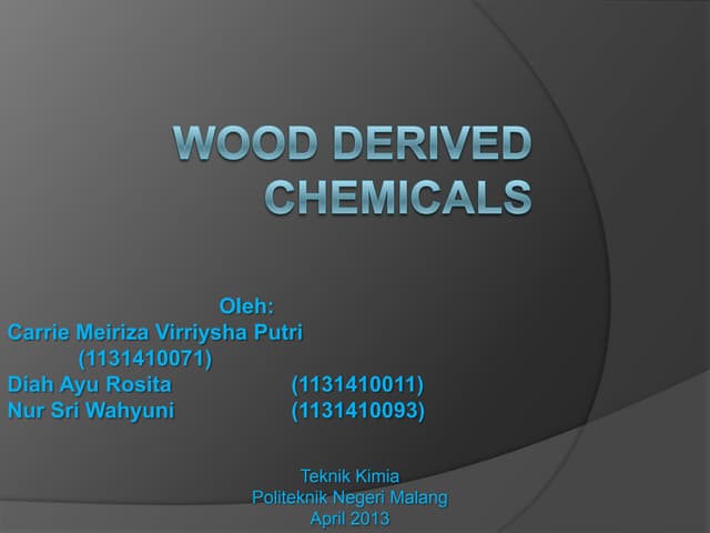 Wood derived chemicals