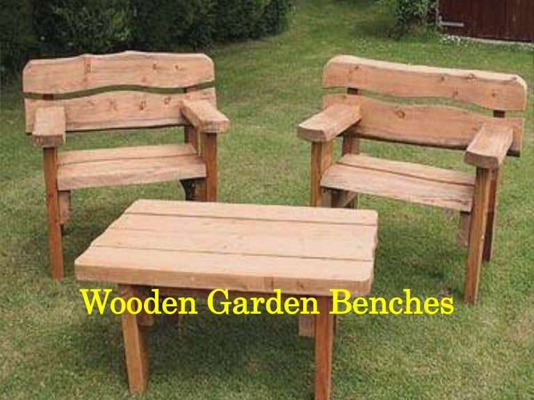 Wooden garden benches