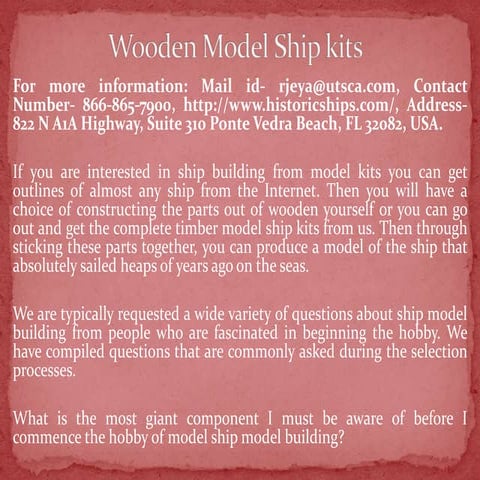 Wood ships kits | PPTX