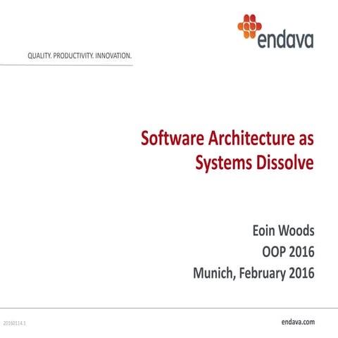Software Architecture as Systems Dissolve (OOP2016)
