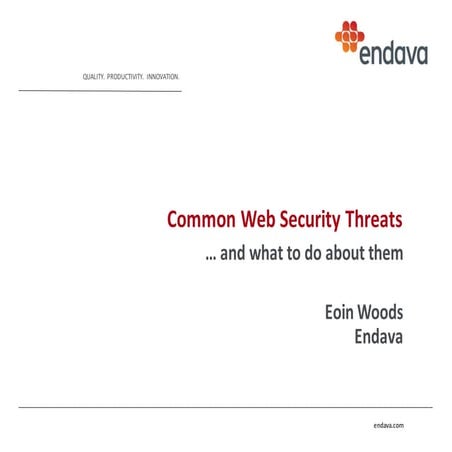 Common WebApp Vulnerabilities and What to Do About Them