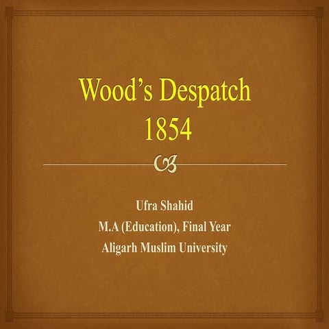 WOOD'S DESPATCH 1854