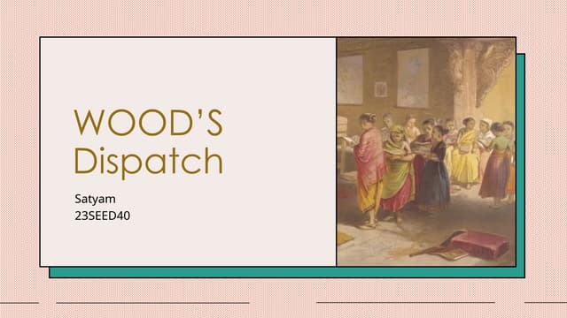 Wood's despatch 1854 | PPT