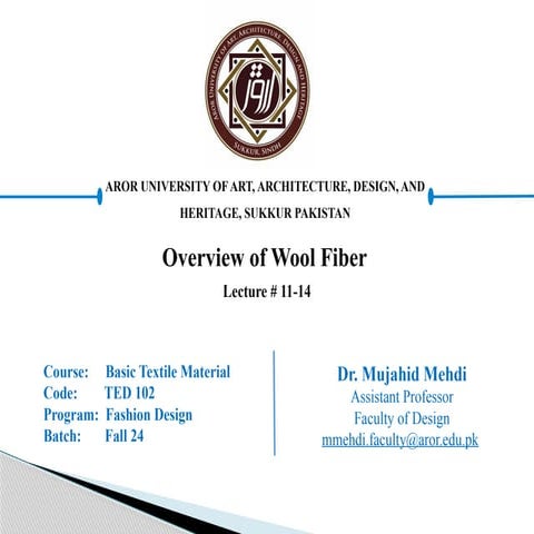 Basic Textile Materials lectrue for Wool fibre