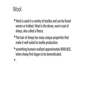Wool Properties.pptxdddv wdfff effete ffee | PPTX