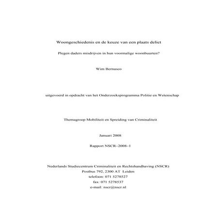 Woongeschiedenis en de keuze van een plaats delict