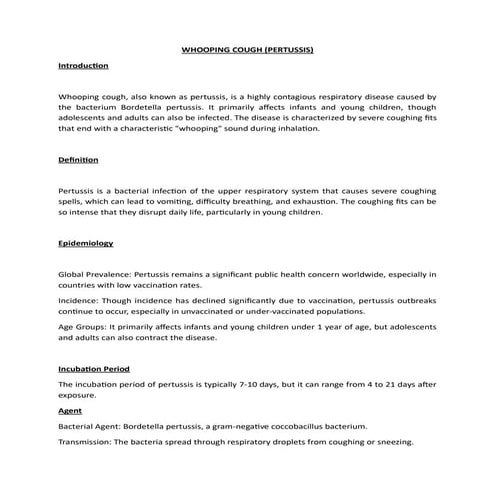 Wooping Cough It Is An Condition Found In A Childrens And Infants . It ...