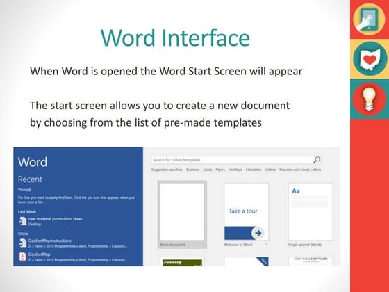 Word Ms Word 2016 Interface Parts And Meanings Microsoft Office