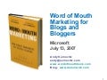Word Of Mouth For Blogs by Andy Sernovitz