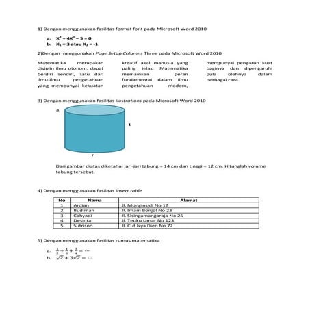 Word 1.18 soal praktek