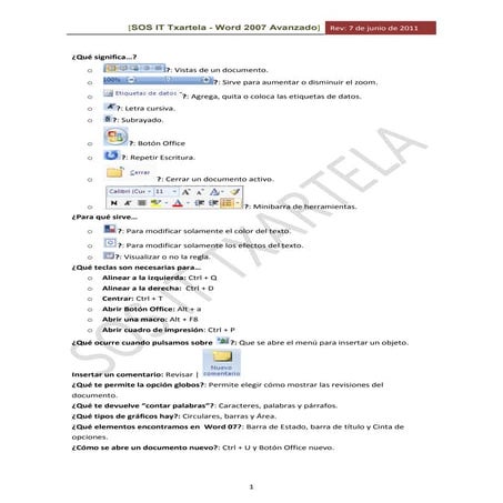 Word 2007 avanzado(recopilacion de preguntas de examenes)