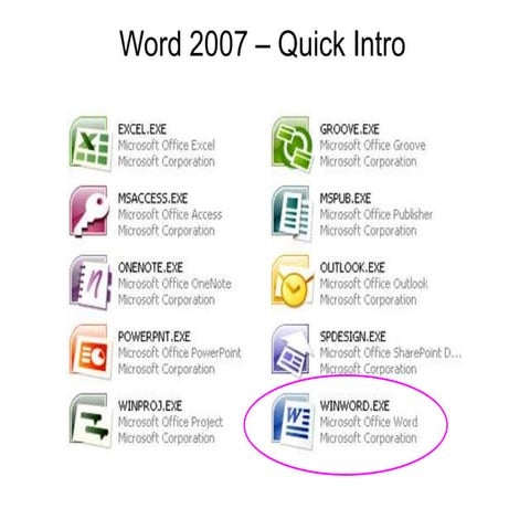 Word 2007 from Passy's World of ICT