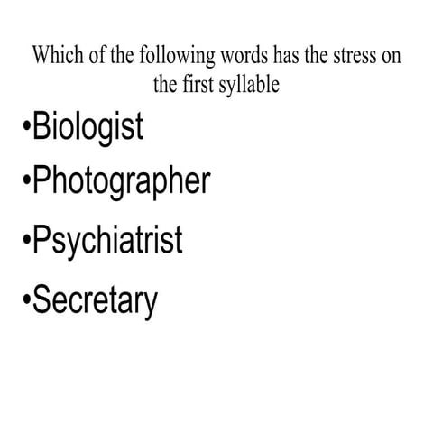 Word and Sentence Stress
