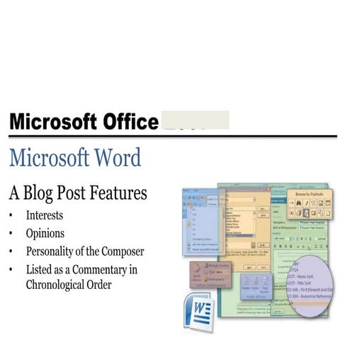 Word blogging feature