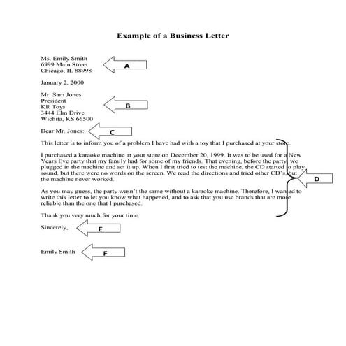 Word business letter label